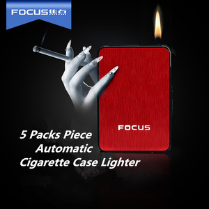 Yh003 Siêu Mỏng Kim Loại Tự Động Pop out Thuốc Lá Trường Hợp Với Windproof Máy Bay Phản Lực Ngọn Lửa Và Nhẹ Hơn Biểu Tượng Tùy Chỉnh - Product Image 2