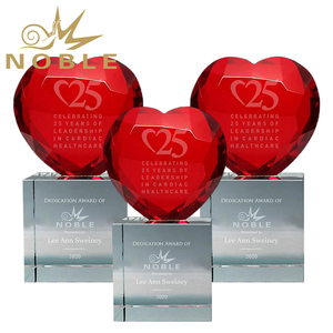 Logotipo personalizado atacado barato esportes lembrança cristal coração e vidro vermelho combinação namorados presentes com caixa agradável. - Product Image 4