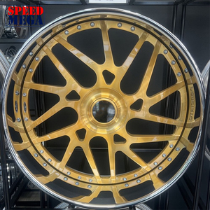 Juego de 2/3 Ruedas Forjadas de Aleación Ligera con Acabado Cromado Dorado Personalizado, Llantas de Aleación de 22, 24 y 26 Pulgadas, Material de Aluminio - Product Image 4