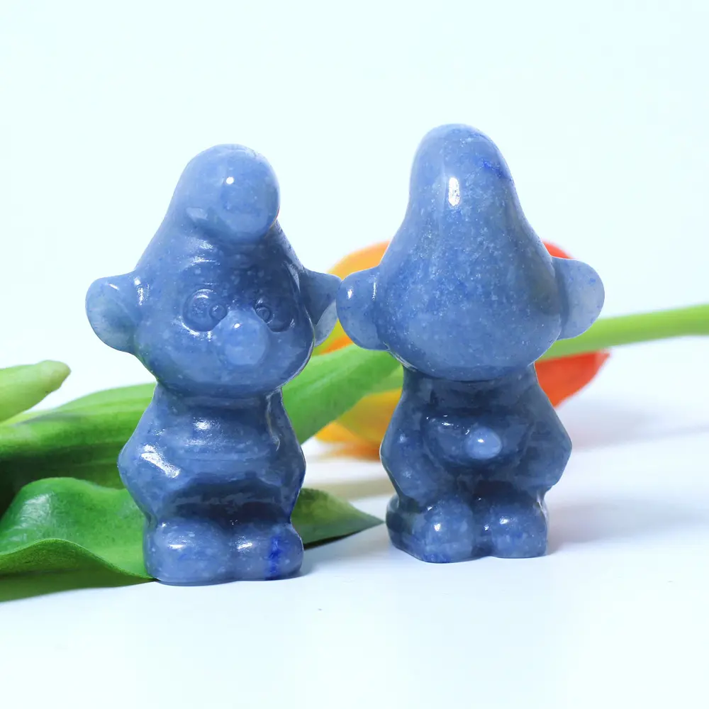 Hot Sales Natural Sodalite Smurfs Carving Hand Carved Crystal Sodalite Carving For Gift