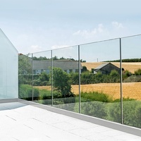 Profilé en U en aluminium pour balustrade en verre sans cadre, pour rampes d'escalier en verre et accessoires de garde-corps