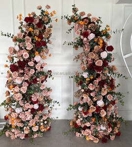 Set Floreale a Corno per Matrimoni, Torre di Fiori Marrone Caffè, Fiori Artificiali per Arco, per Vetrine di Showroom e Decorazioni Nuziali - Product Image 2