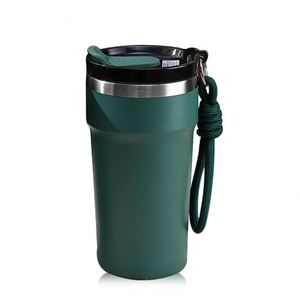 Vaso Térmico de Acero Inoxidable de 16 oz con Tapa y Correa, Aislamiento al Vacío, Antiderrames, Aislamiento Térmico de 6 a 12 Horas, Apto para Agua Hirviendo - Product Image 1