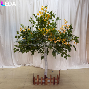LEDA Nouveauté Décoration d'événements et de fêtes Arbre fleuri vert et jaune 1,8 m Arbre artificiel à couronne pleine et arrondie pour mariage - Product Image 1
