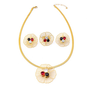 Lucky Clover <strong>Necklaces</strong> for Women Teen Girls Cute Gold Stainless Steel Clover Earrings <strong>Rings</strong> <strong>Necklace</strong> Prom <strong>Wedding</strong> Jewelry Set - Product Image 5
