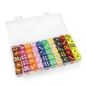 Cubo de dados acrílicos de 16 mm con efecto perla de mármol, 50 piezas en caja de almacenamiento, para juegos de bebida, actividades en el aula y artículos para fiestas - Product Image 1