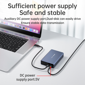 Customizable <strong>2.5</strong> <strong>Inch</strong> Dual <strong>Disk</strong> External <strong>Enclosure</strong> <strong>SATA</strong> &amp; 12TB Support <strong>Hard</strong> <strong>Disk</strong> &amp; SSD RAID Cabinet with USB 3.0 Aluminum Case - Product Image 3