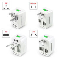 Adaptateur de voyage universel USB pour ordinateur portable, prise universelle US UK EU AU, chargeur secteur 18W, protection contre les surtensions, tout-en-un