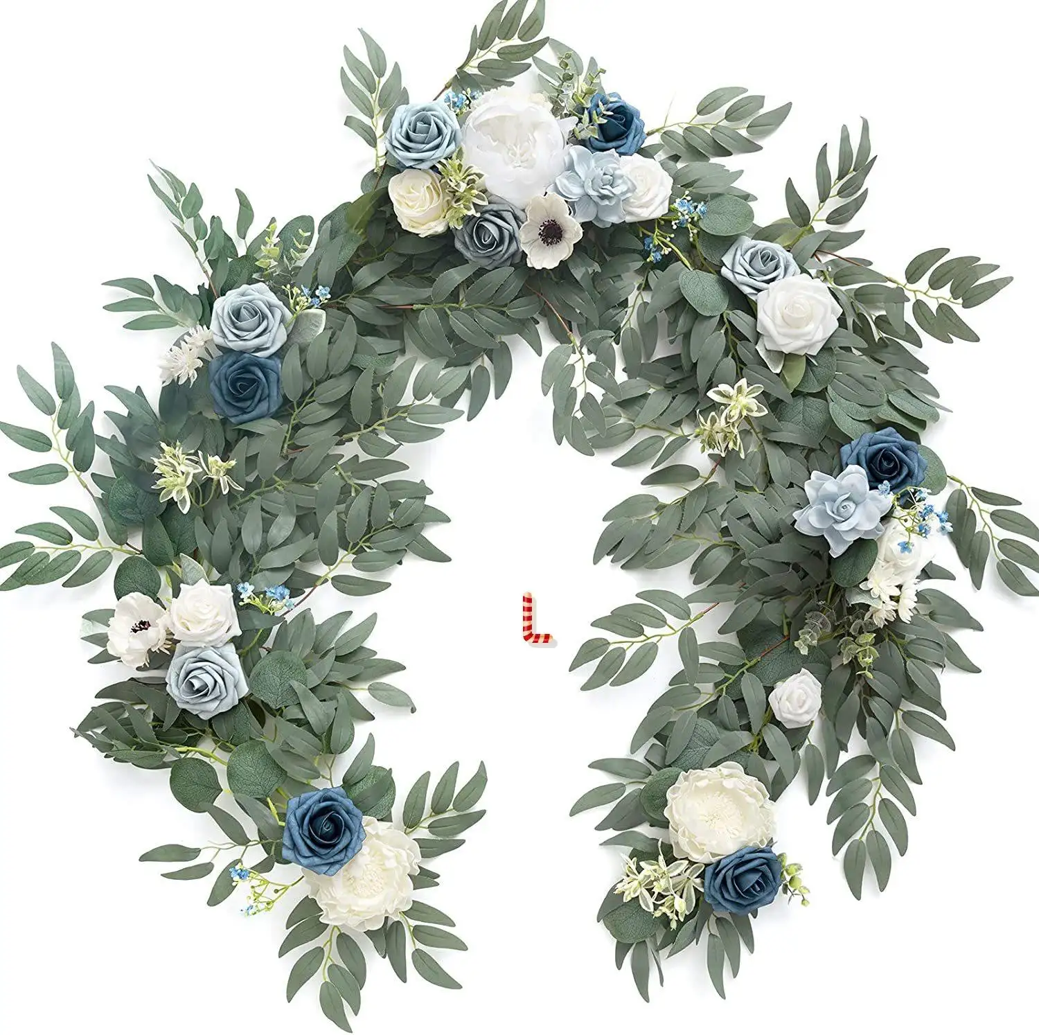 Blue Flower Vines Artificial Wisteria Rose Hanging Plants Garland Flowers Greenery Decorative Wall For Wedding Arch Door