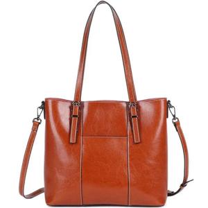 AndoBag Genuine Cow Leather Tote <b>Bags</b> for Women Lady Shoulder Crossbody <b>Bag</b> Fashion <b>Large</b> Capacity Commuter <b>Work</b> Handbag 55-802 - Product Image 6