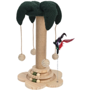 Árbol para Gatos de 19.68 Pulgadas con Poste Rascador, Bola de Catnip y Plumas - Product Image 1