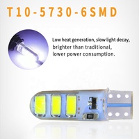 Ampoule LED HOLY T10 5630 6SMD Canbus 12V 18W 380LM pour plaque d'immatriculation, éclairage intérieur de voiture, PVC étanche