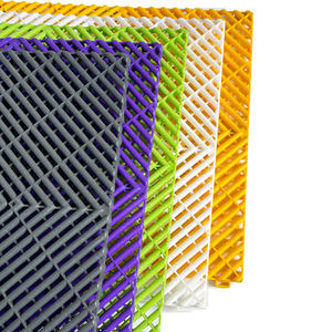 พื้นโรงรถป้องกันการลื่นขนาด400*400*18มม. แผ่นปูพื้นแบบประสาน PP ปูพื้นโรงรถแบบแยกส่วน - Product Image 1