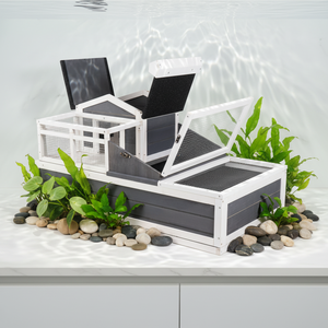 Casetta Ecologica in Legno <span class=keywords><strong>per</strong></span> <span class=keywords><strong>Tartarughe</strong></span> con Stampa Fantasia, Terrario a 3 Stanze <span class=keywords><strong>per</strong></span> Rettili da Interno ed Esterno, <span class=keywords><strong>per</strong></span> Piccoli Animali, Tutte le Stagioni - Product Image 3