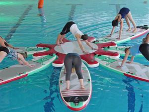 Pop Sale Commercial Customized Water Floating <strong>Drop</strong> <strong>Stitch</strong> Material Aqua <strong>Sup</strong> Yoga Dock Station With <strong>Inflatable</strong> Yoga Paddle <strong>Board</strong> - Product Image 6