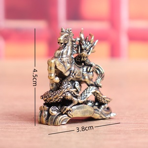 1pc Brass Dragon Horse Spirit Gift Office Study Desk Copperware Zodiac Dragon <strong>Retro</strong> <strong>Decorative</strong> Handicraft Figurine - Product Image 6