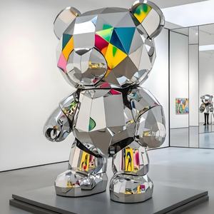 대형 야외 수지 공예 만화 팬더 동상 조각 예술 유리 섬유 마스코트 모델 공원 디스플레이 창 예술적 - Product Image 1