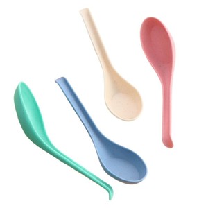 Juego de cucharas de paja de trigo, 4 colores, biodegradables, para sopa, para uso doméstico y catering - Product Image 5