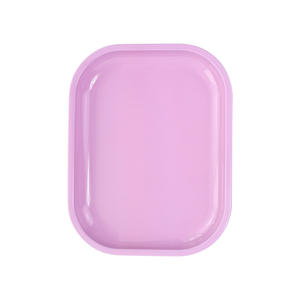 RTS Vente en gros plateau roulant en métal rose de couleur unie avec couvercle 18x14cm - Product Image 4