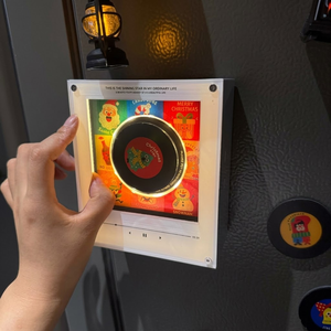 Aimant de réfrigérateur rotatif NFC en vinyle avec lumière LED, musique personnalisée, cadeau de Noël - Product Image 2