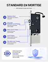Serrure de porte électronique RFID polie, antivol, design durable, économie d'énergie, logiciel de contrôle gratuit, carte-clé MF