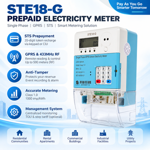 Medidor de Energía Inteligente Monofásico JiaRongHua STS, Medidores de Electricidad con Teclado Prepago GPRS, con Función de Recarga Remota CIU <span class=keywords><strong>para</strong></span> el Hogar - Product Image 1