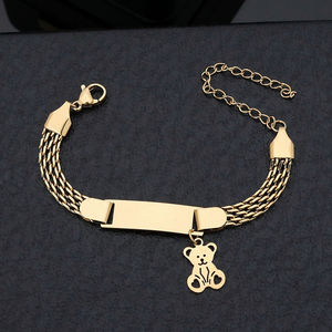 Personalized Logo Stainless Steel Fashion Glossy Bracelet Simple Fresh and Elegant Mesh Link <b>Chain</b> Children's Bracelet - Product Image 5