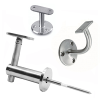 Support mural réglable en acier inoxydable SS304/316L pour balustrades et rampes en verre sans cadre, système de balustrade d'escalier