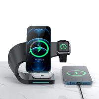 "Support de chargement magnétique sans fil pour iPhone, station d'accueil USB multifonction à chargement rapide"