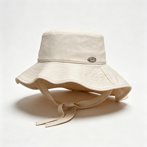 Chapeau Bob Ajustable Crème avec Logo, Léger, Anti-Vent, Protection Solaire, Séchage Rapide, Casquette Décontractée de Pêche pour Femme - Product Image 2