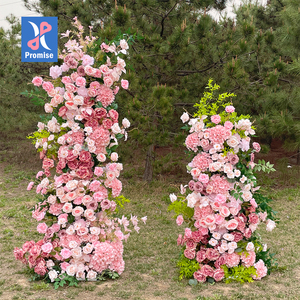 Promise Arche de fleurs artificielles roses Décoration de mariage Arche de fleurs de mariage rose - Product Image 1
