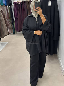 Custom Winter Co Ord busto tasche con cerniera modesto elegante Casual traspirante 2 pezzi maglione Set <span class=keywords><strong>abbigliamento</strong></span> islamico all'ingrosso - Product Image 6