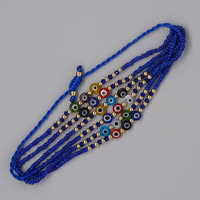 Mode bohème accessoires femmes bijoux faits à la main coloré yeux chance charme cristal perlé réglable perle de rocaille Bracelet