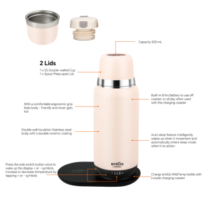 Calentador de Leche para Bebés con Control Táctil por Aplicación Inteligente, Termo con Temperatura Constante, Biberón Portátil para Viajes, Resistente al Agua IPX7 - Product Image 4