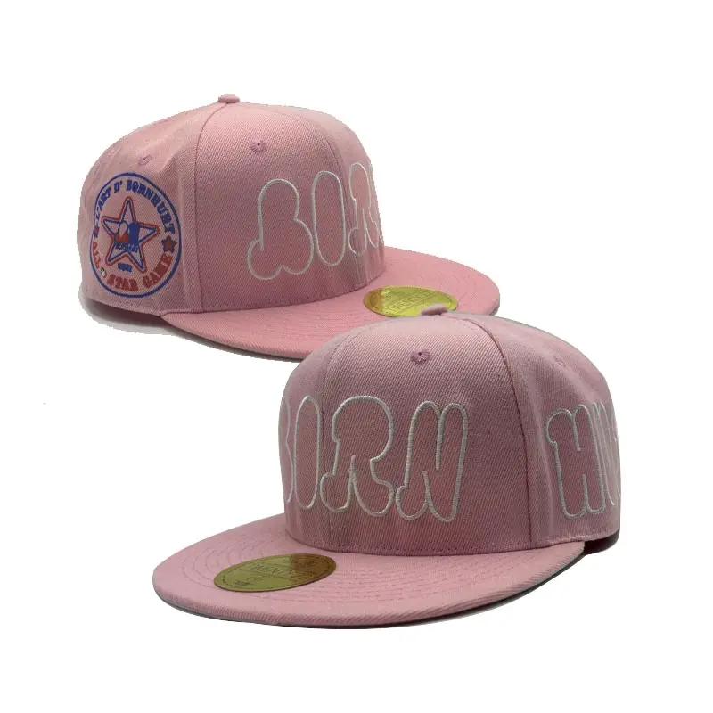 Sombreros de promoción SnapBack con bordado de soplo 3D de ala plana, gorra de béisbol personalizada Premium lisa en blanco con logotipo para hombres y mujeres