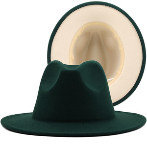 Custom Polyester Cotton <strong>Black</strong> Red Wide Brim <strong>Fedora</strong> <strong>Hat</strong> for Festival Party Events - Product Image 3