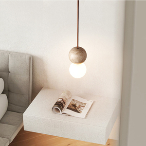 Lámpara <span class=keywords><strong>Colgante</strong></span> Redonda Wabi Sabi, Lámpara <span class=keywords><strong>Colgante</strong></span> <span class=keywords><strong>de</strong></span> Travertino para Mesa <span class=keywords><strong>de</strong></span> Comedor, Lámpara <span class=keywords><strong>Colgante</strong></span> para Hotel, Restaurante, Casa, Villa - Product Image 5