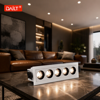 Spot LED encastré linéaire en aluminium avec grille, angle de faisceau 36°, 3000K-6000K, pour salle à manger, vente en gros