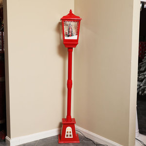 Decorazioni Natalizie in Stile Occidentale, Lampione Innevato con Musica, Decorazione Natalizia per Giardino - Product Image 3