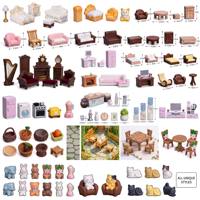 Appareils électroménagers pour maison de poupée, cuisinière de patio, table, chaise, machine à laver, réfrigérateur, four, grille-pain, mixeur, meubles miniatures en résine