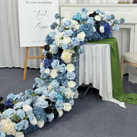 Bunga Sutra Buatan Realistis Warna Biru, Hydrangea Mawar Besar, Buatan Tangan, untuk Pesta Ulang Tahun Bayi, Pernikahan