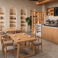 Ensemble de meubles de restauration commerciale, tailles variées et couleurs personnalisables, idéal pour les cafés et les services de traiteur