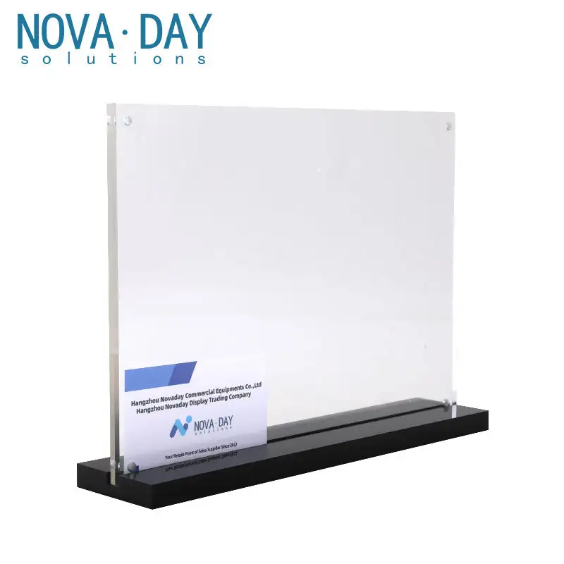Novaday Customized Hight Quality Acrylic Menu Brochure Holder A4 Acrylic Leaflet Dispenser Display Stand