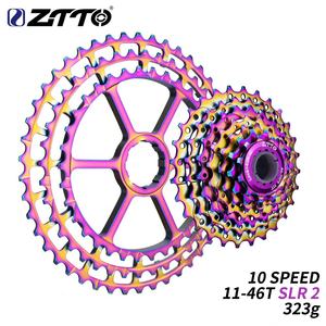 <span class=keywords><strong>Cassette</strong></span> ZTTO de 10 Velocidades para Bicicleta, 11-46T SLR 2, Arcoíris, Rueda Libre 10s Ultraligera 46T CNC <span class=keywords><strong>10v</strong></span> K7 para <span class=keywords><strong>MTB</strong></span> X0 X9 X7 M610 M781 M786 - Product Image 2