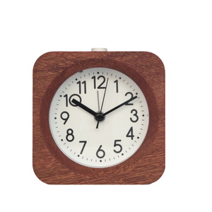 Nordic Style <b>Solid</b> <b>Wood</b> Alarm Clock Beech Sapele 48mm Silent Battery Operated For Bedroom Dorm Student <b>Desk</b> Clock - Product Image 3