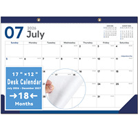 Calendrier mural de compte à rebours de bureau simple et créatif 2026 avec jours fériés américains pour l'exportation
