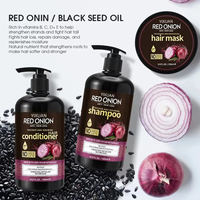 Shampooing, après-shampooing et huile capillaire aux extraits de plantes biologiques et vitamines B, C, D, E, à la menthe et au romarin, anti-chute de cheveux