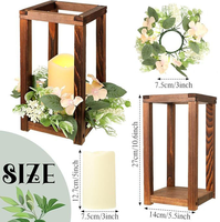 Porte-bougie rustique en bois de style ferme pour centre de table de mariage, décoration de fête à domicile, porte-encens en bois