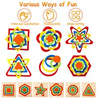 Juguetes de aprendizaje sensorial Montessori para niños pequeños 1-3 niños en edad preescolar rompecabezas de clasificación de forma de madera regalo educativo sensorial