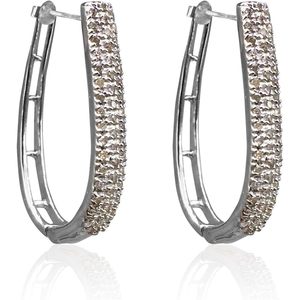Pendientes de Aro con Diamantes Ornaatis, 0.30 Quilates en Total, Corte Redondo, Plata de Ley, Color G I, Claridad P2, para Uso Diario de Mujeres - Product Image 1
